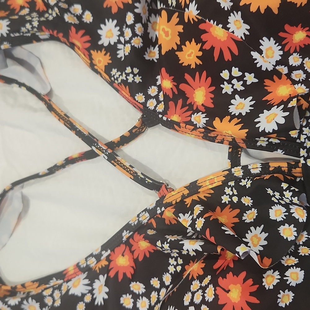 Floral Black One Piece Swimsuit - Picture 3 of 5